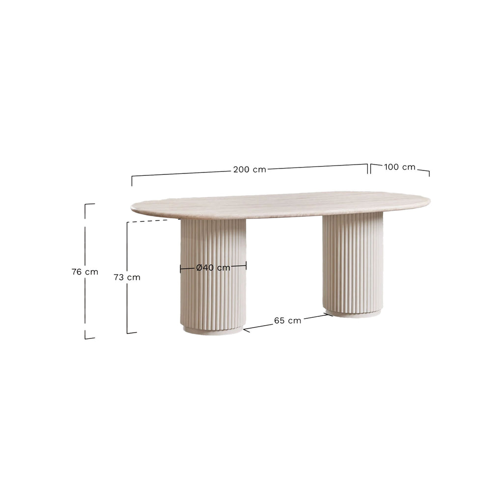 Stalas MARLINO oval 200x100 cm
