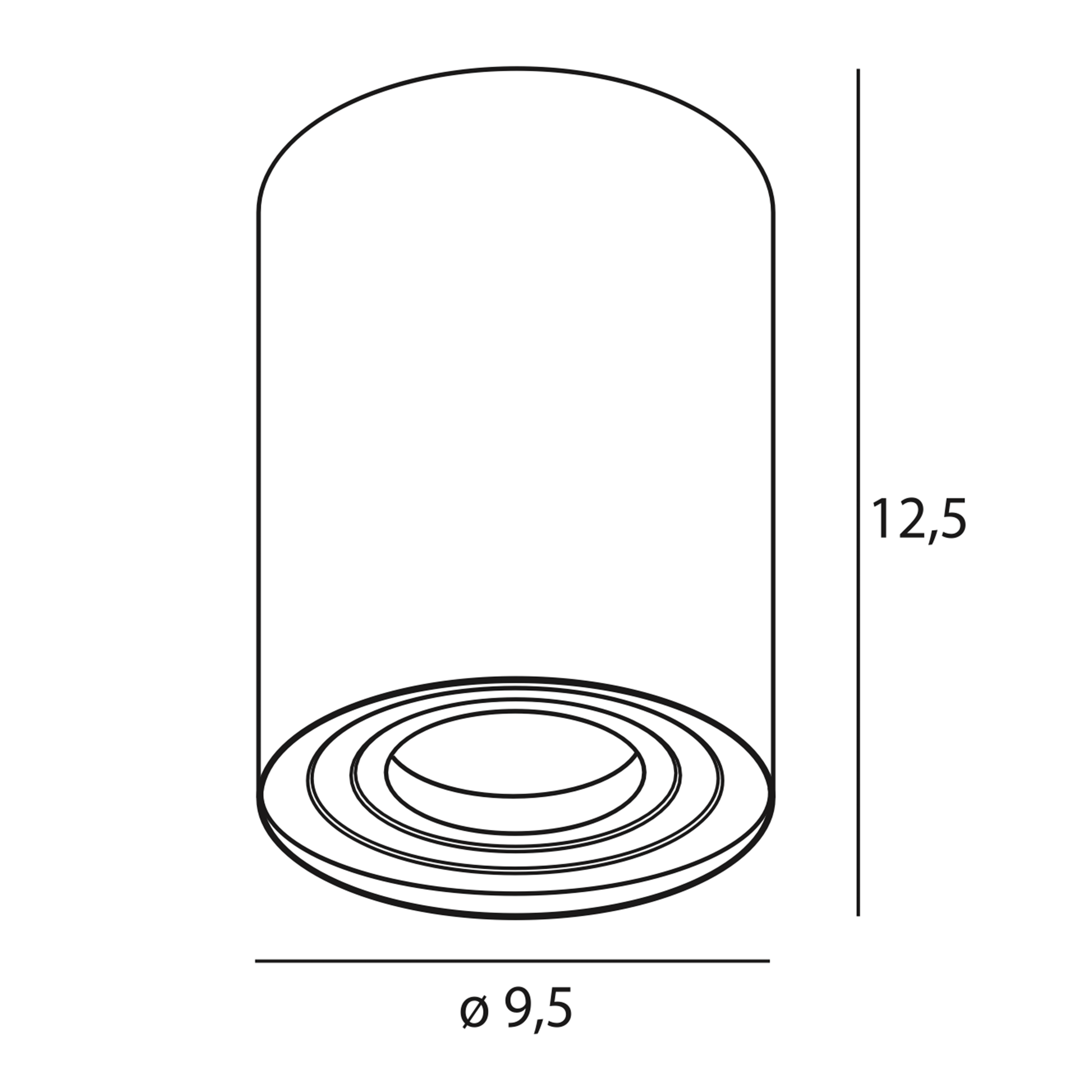 MAXLIGHT BASIC ROUND Paviršinis šviestuvas