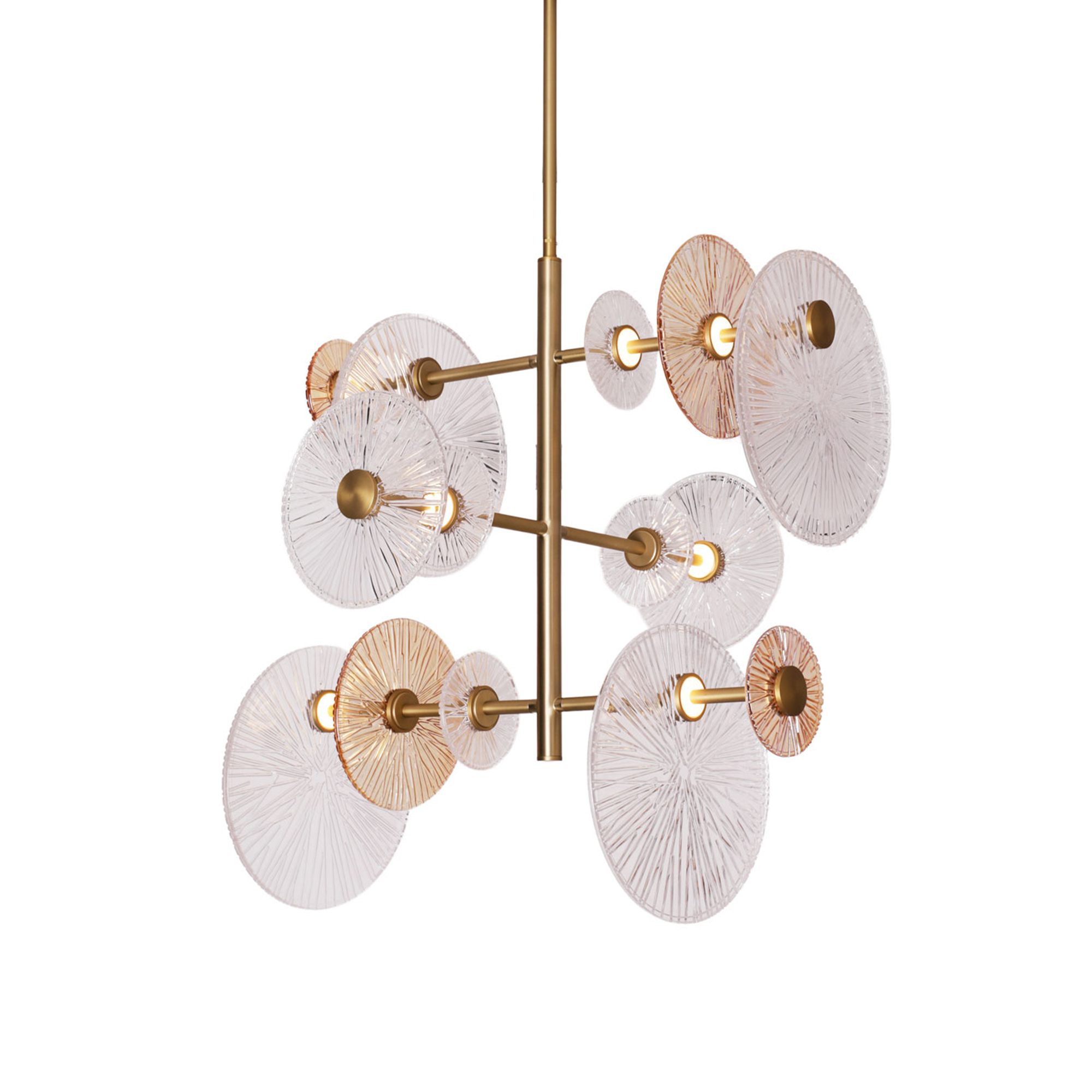 MAXLIGHT ALLURE P0541 pakabinamas šviestuvas – modernus auksinis sietynas svetainei ar valgomajam