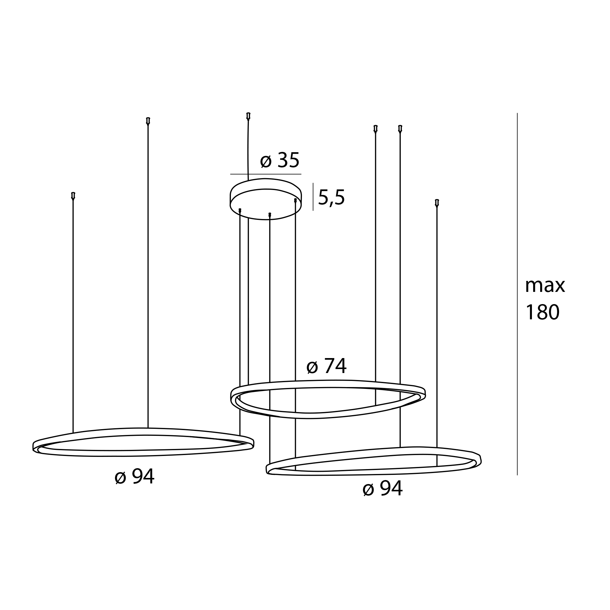 MAXLIGHT CAYENNE P0604D pakabinamas šviestuvas
