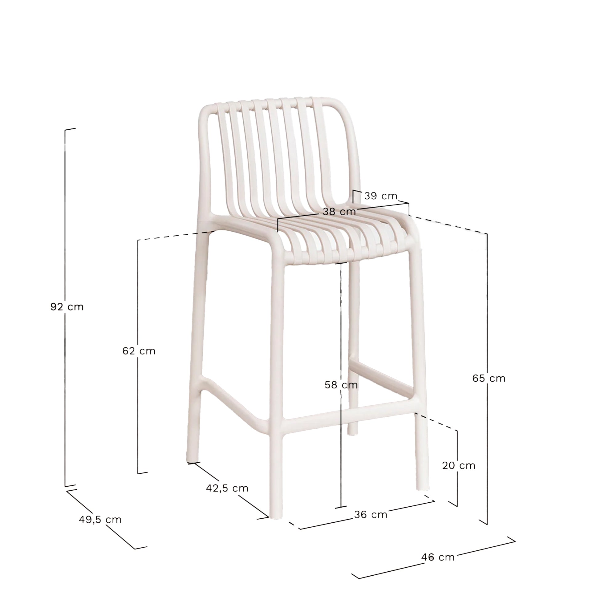 Pusbario kėdė MEIDE 65 | 75 cm