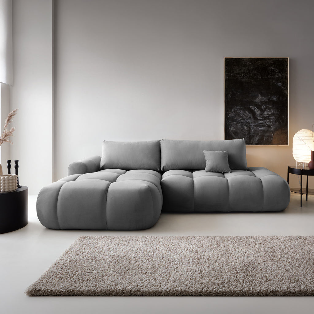 Kampinė miegamojo sofa MOBO Velour 284 cm