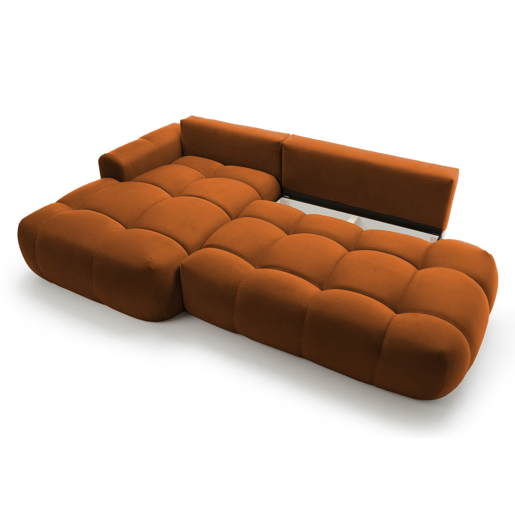 Kampinė miegamojo sofa MOBO Velour 284 cm