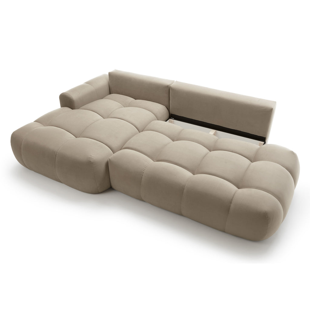 Kampinė miegamojo sofa MOBO Velour 284 cm