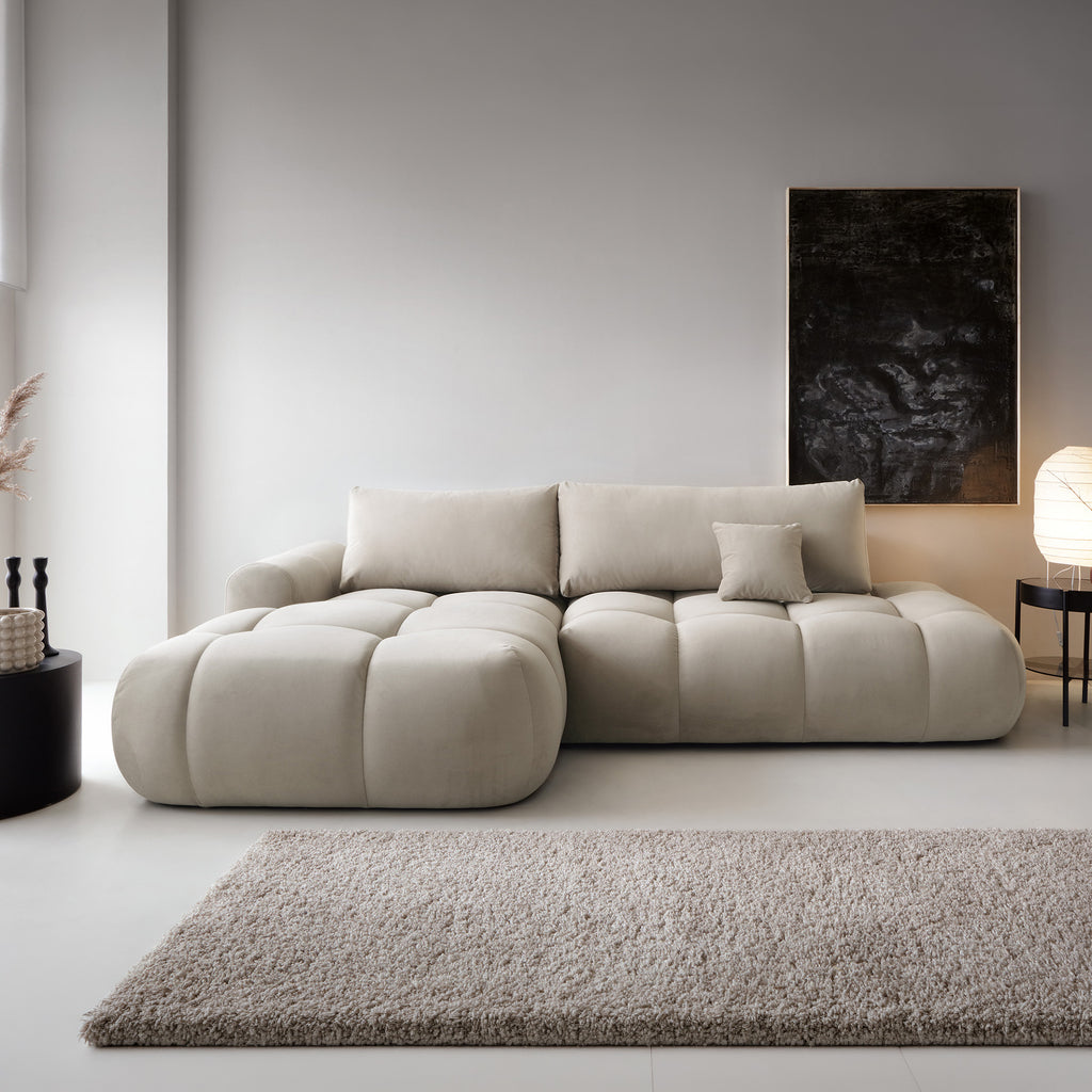 Kampinė miegamojo sofa MOBO Velour 284 cm