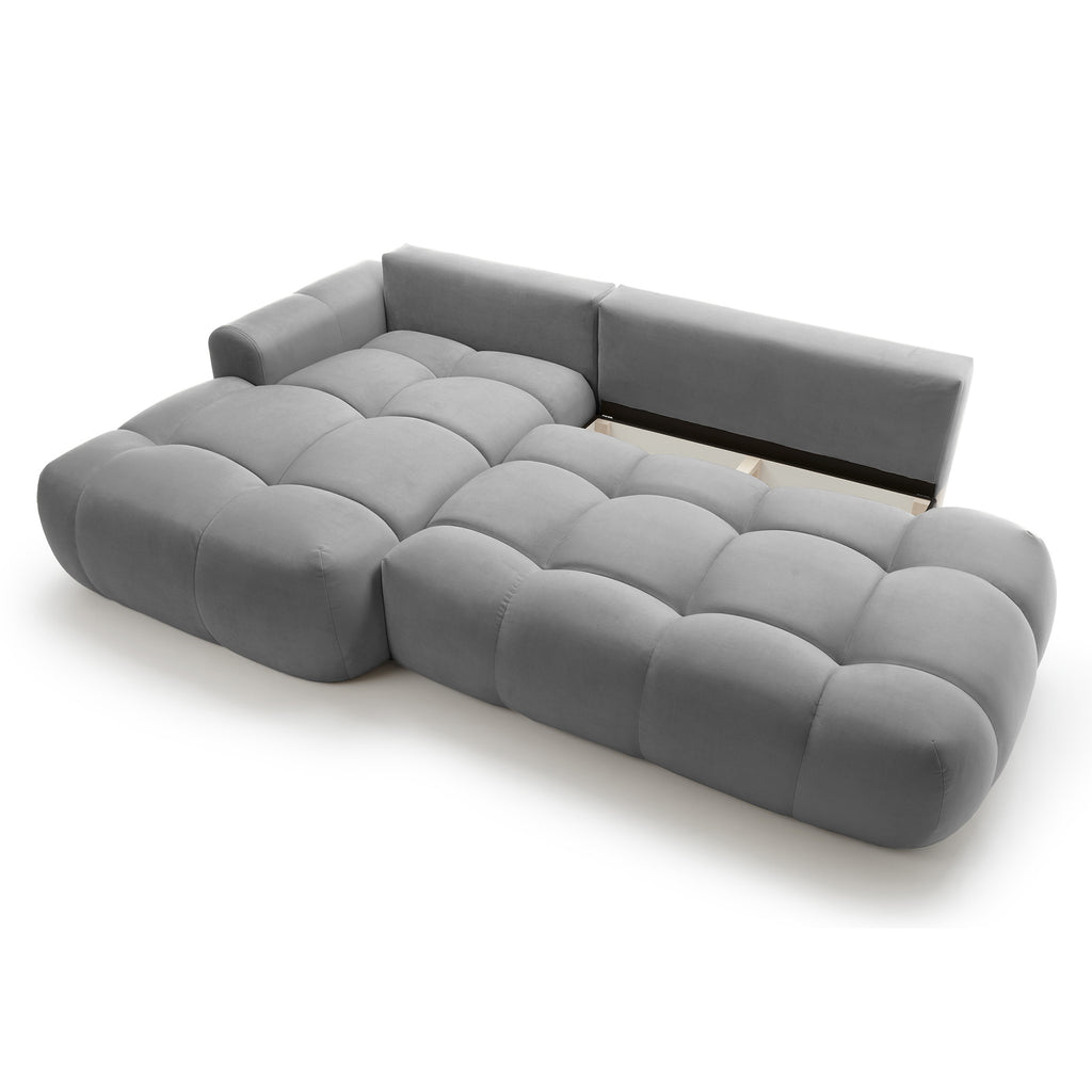 Kampinė miegamojo sofa MOBO Velour 284 cm