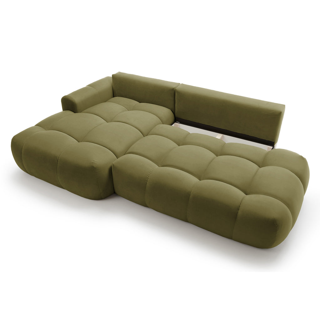 Kampinė miegamojo sofa MOBO Velour 284 cm