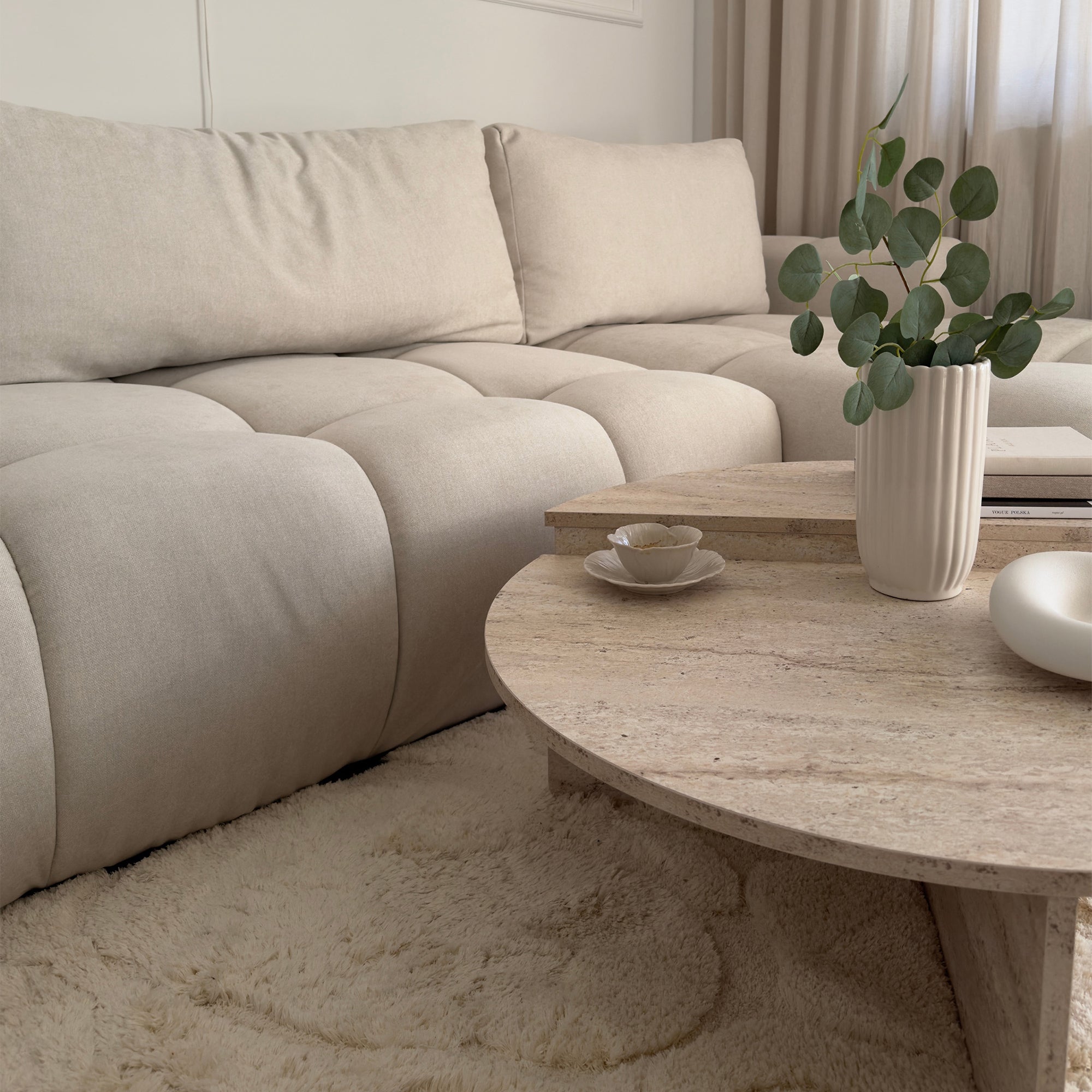 Kampinė miegamoji sofa MOBO 284 cm