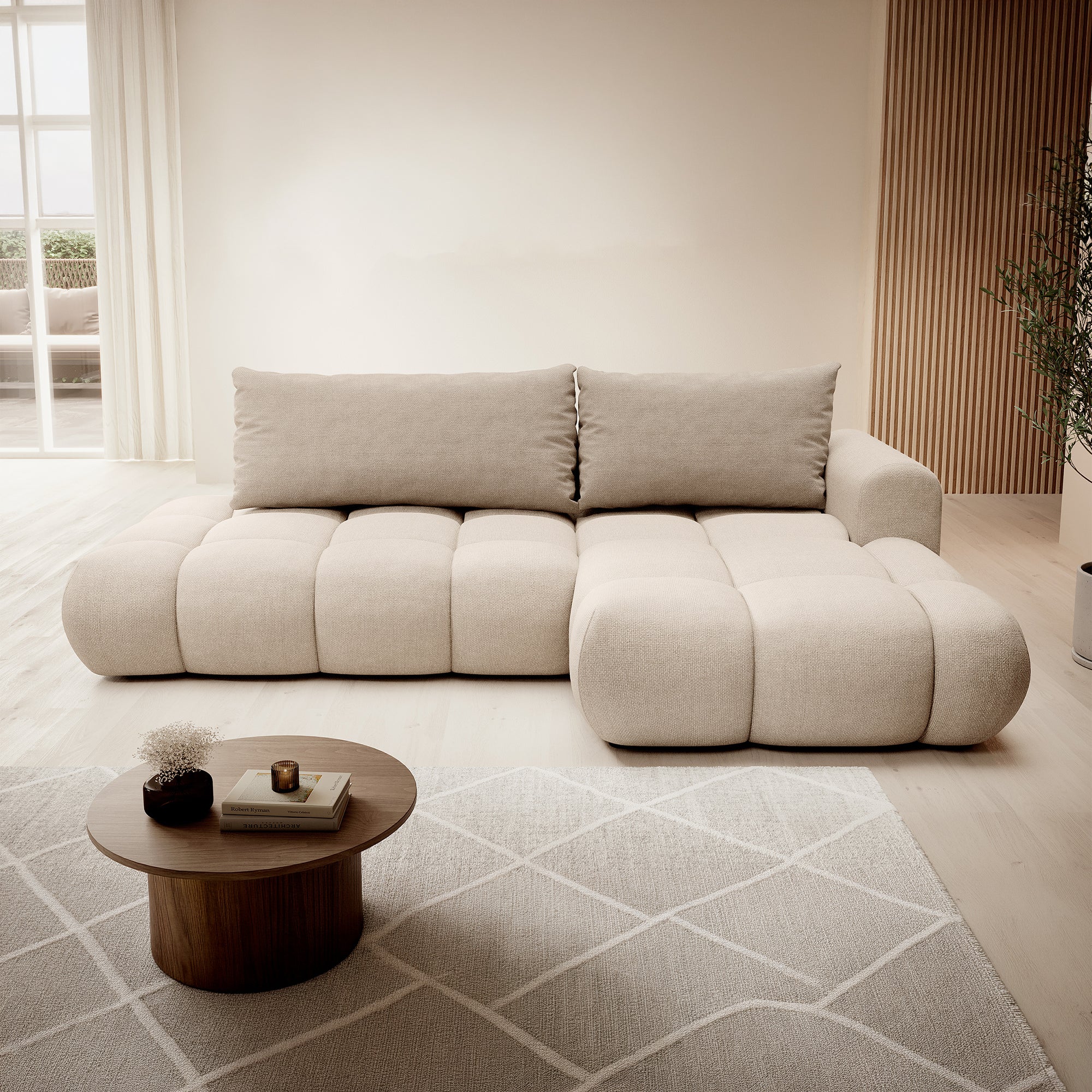 Kampinė miegamoji sofa MOBO 284 cm