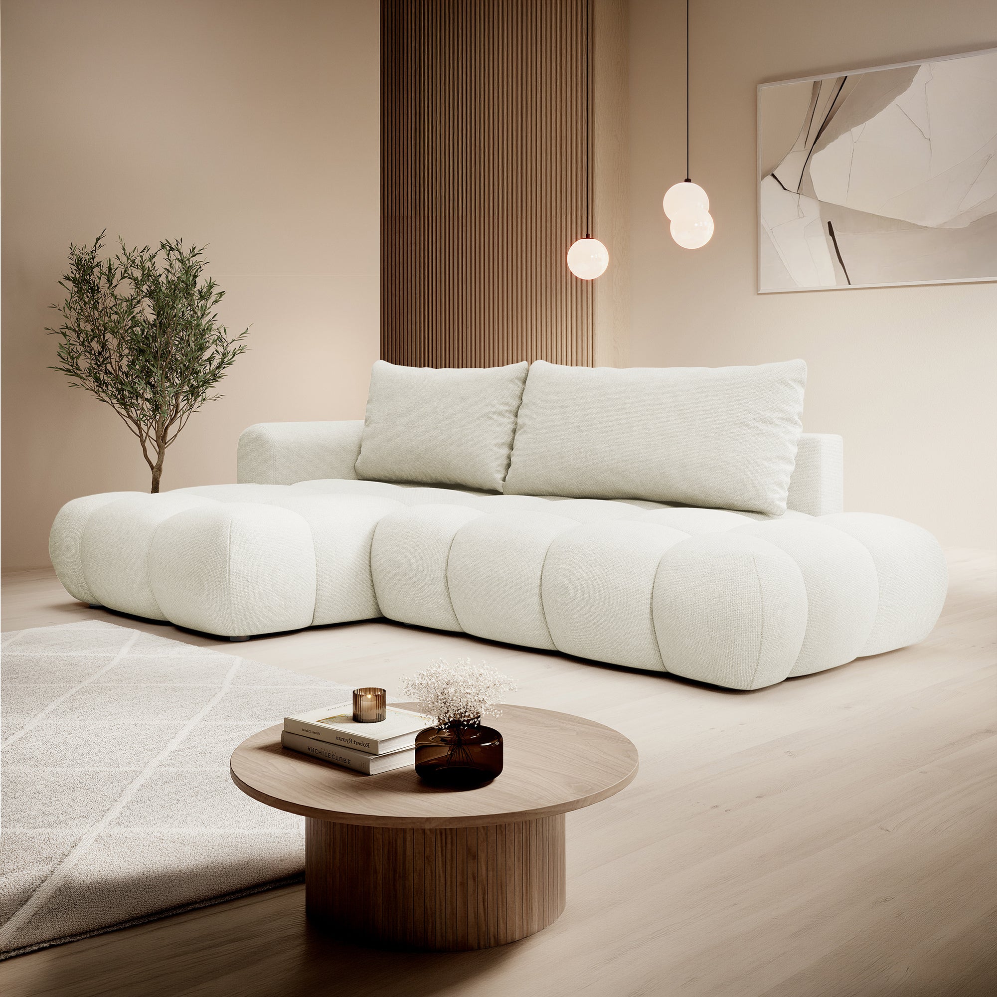 Kampinė miegamoji sofa MOBO 284 cm