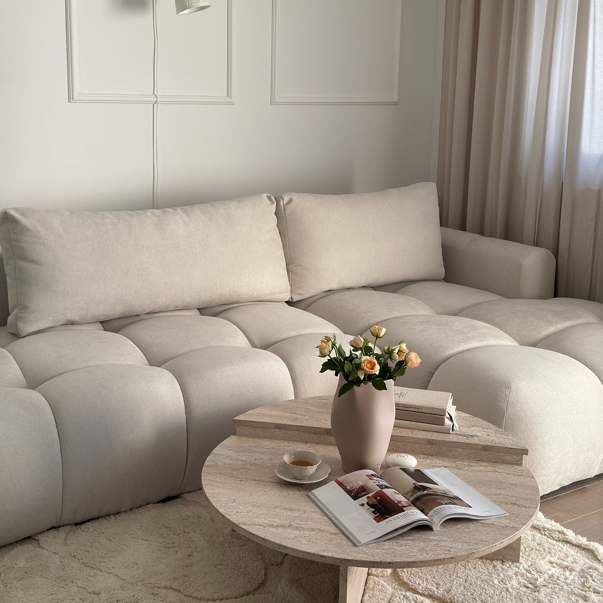 Kampinė miegamoji sofa MOBO 284 cm
