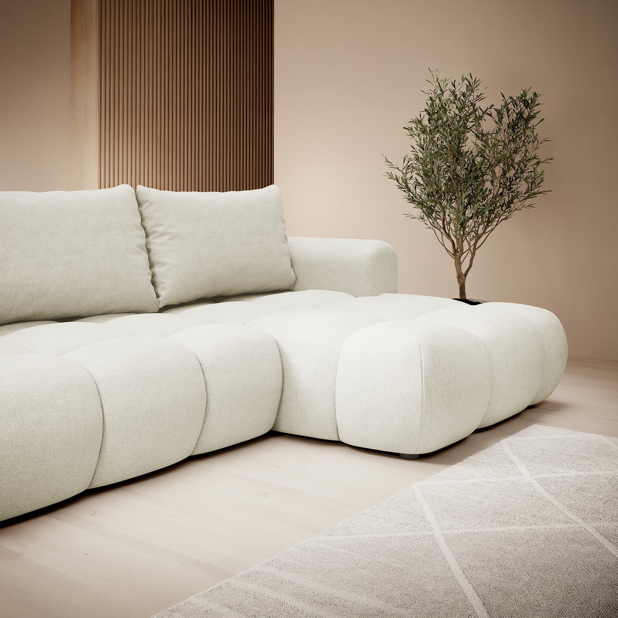 Kampinė miegamoji sofa MOBO 284 cm