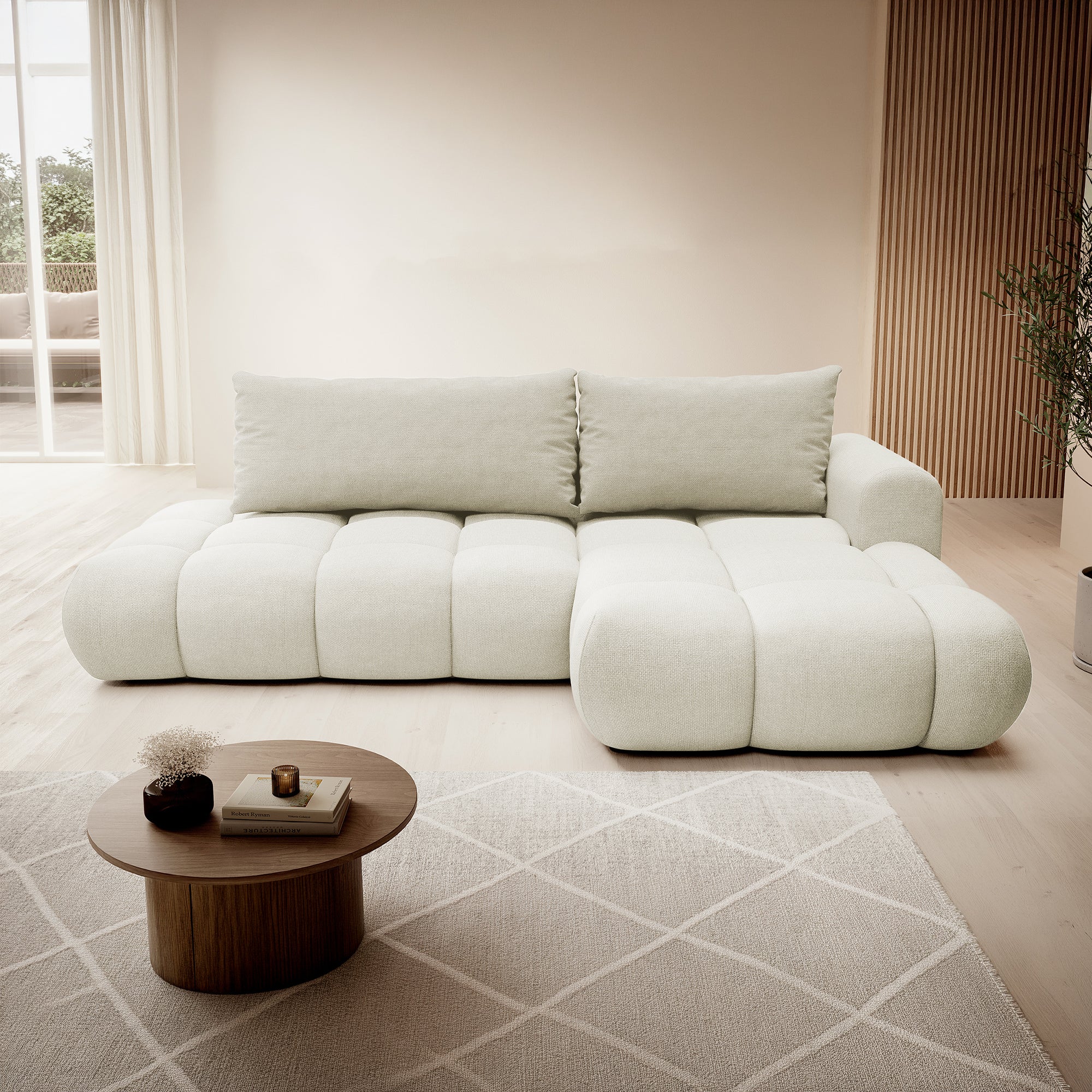 Kampinė miegamoji sofa MOBO 284 cm