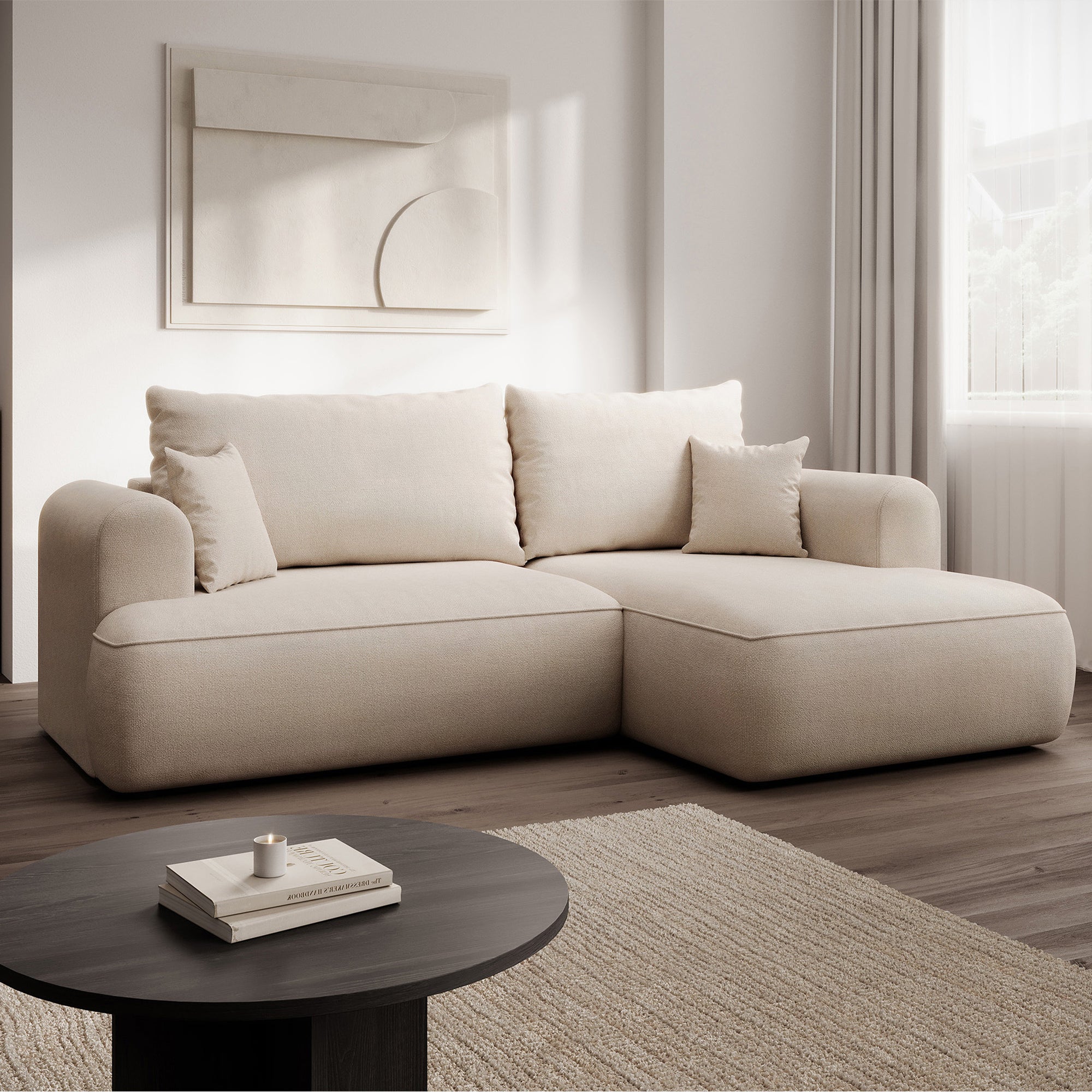 Kampinė miegamoji sofa NIVO 238 cm