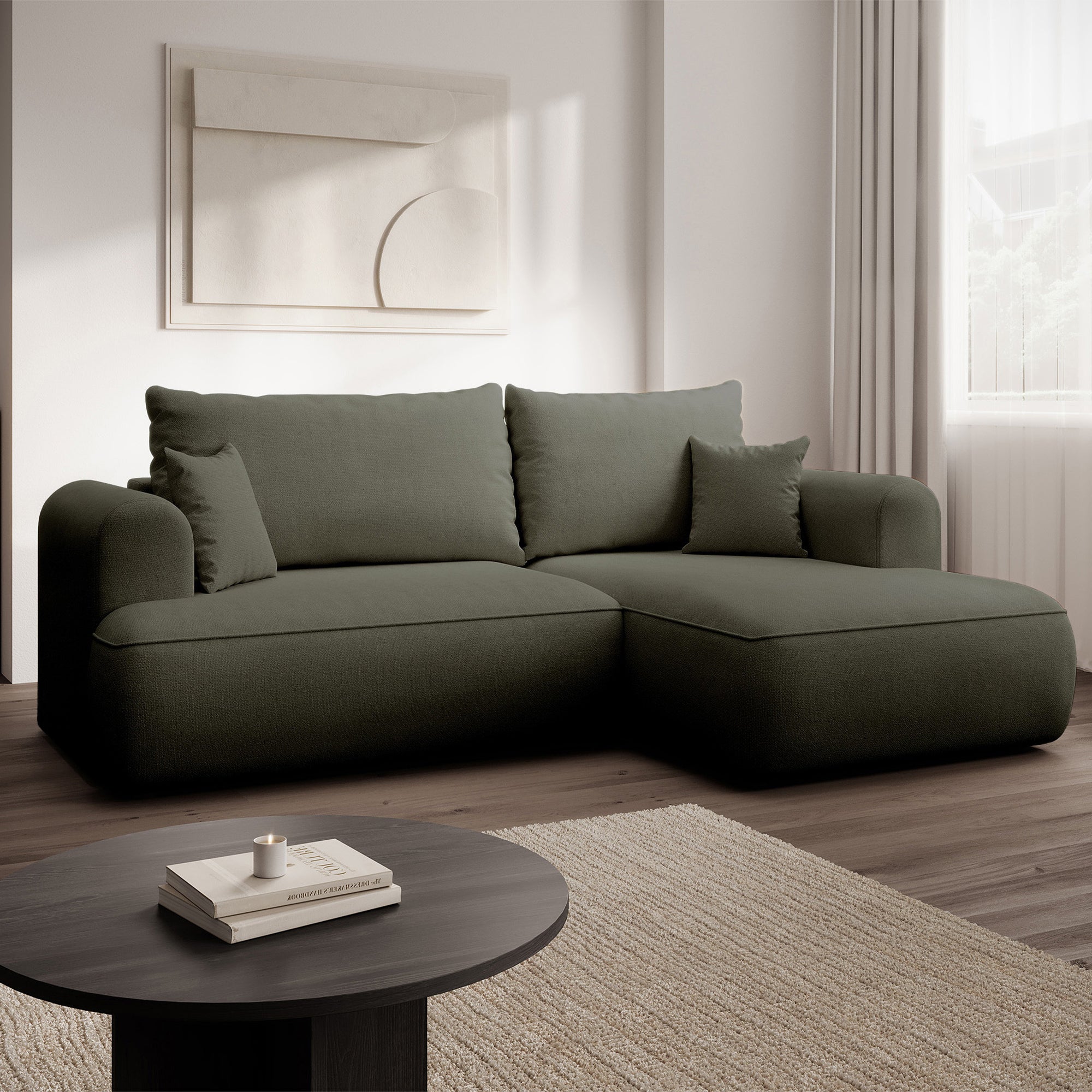 Kampinė miegamoji sofa NIVO 238 cm