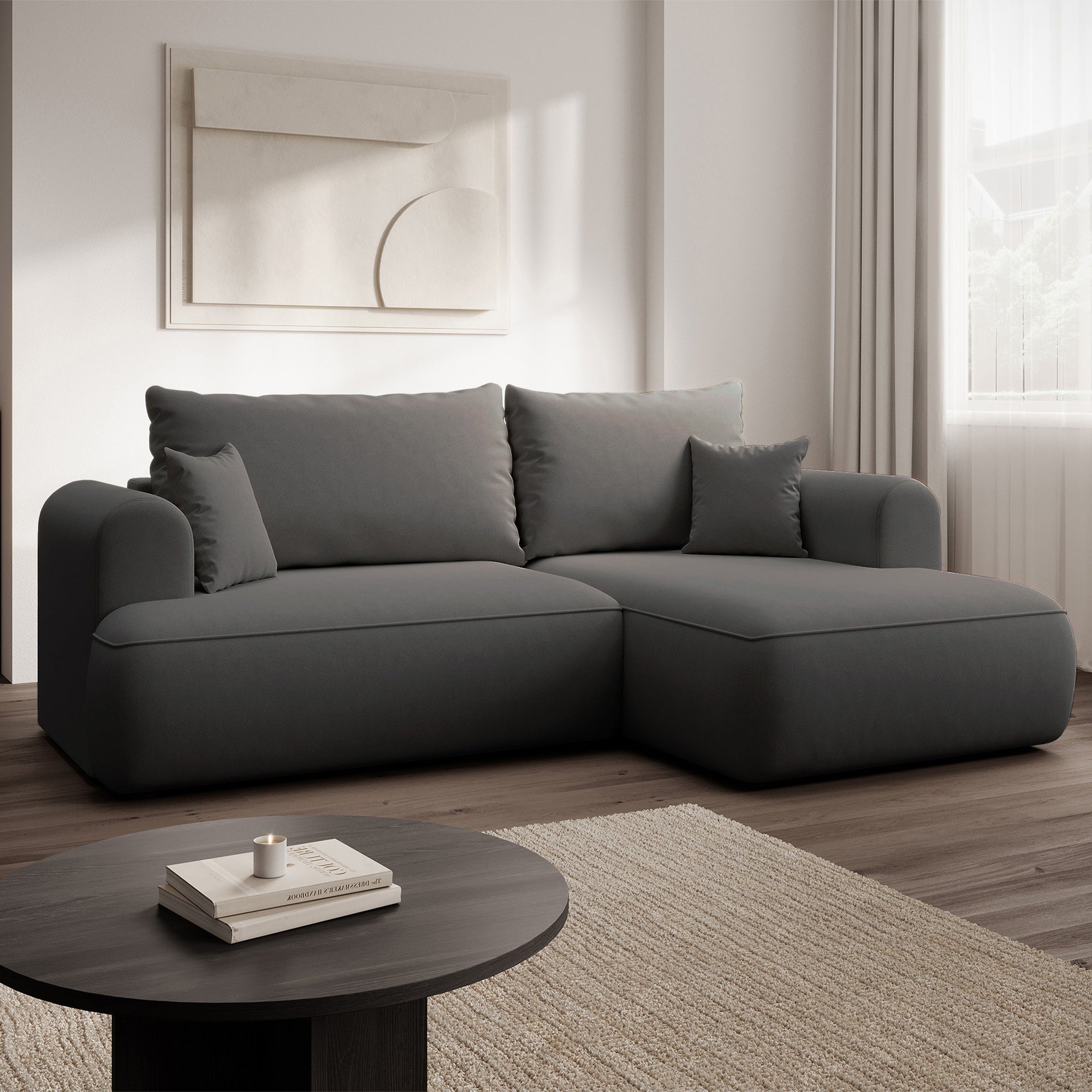 Kampinė miegamoji sofa NIVO 238 cm