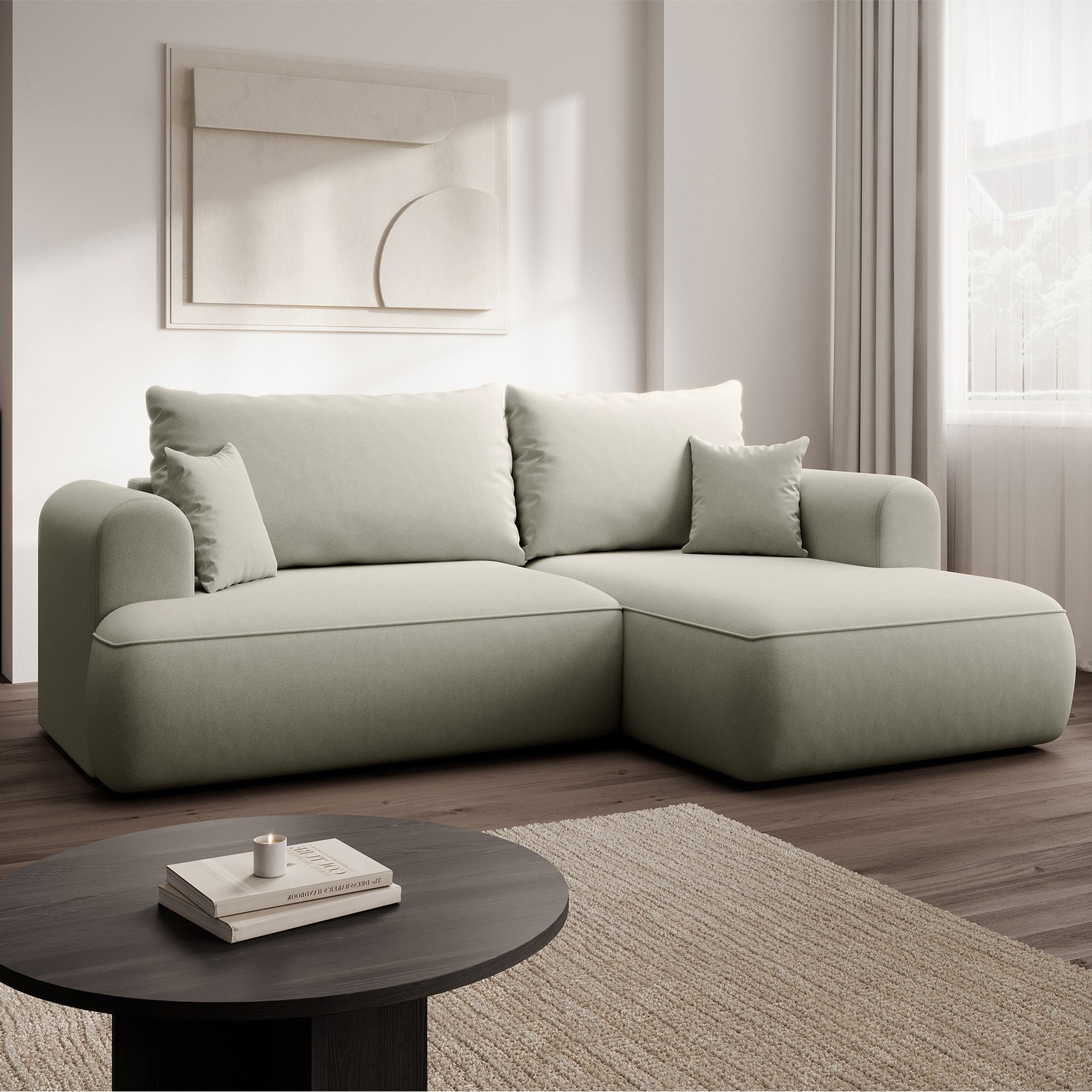 Kampinė miegamoji sofa NIVO 238 cm