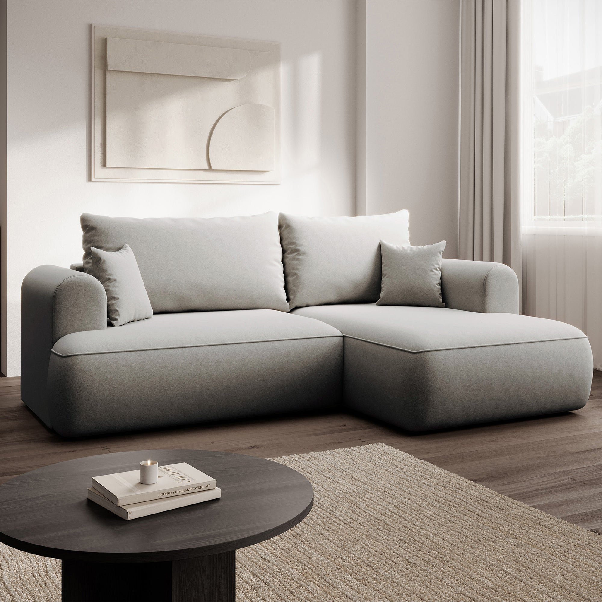 Kampinė miegamoji sofa NIVO 238 cm
