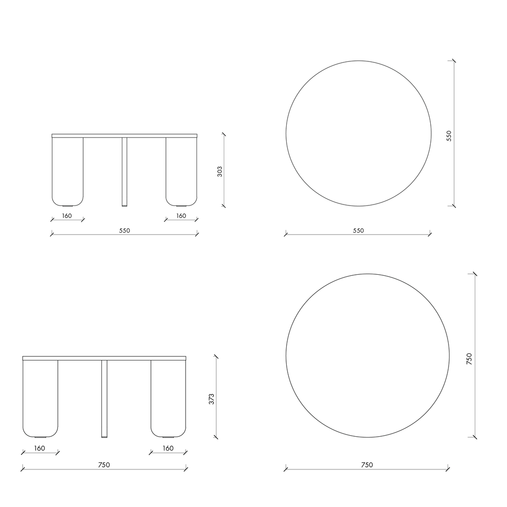 KUVU kavos staliukas Ø 55 cm | Ø 75 cm