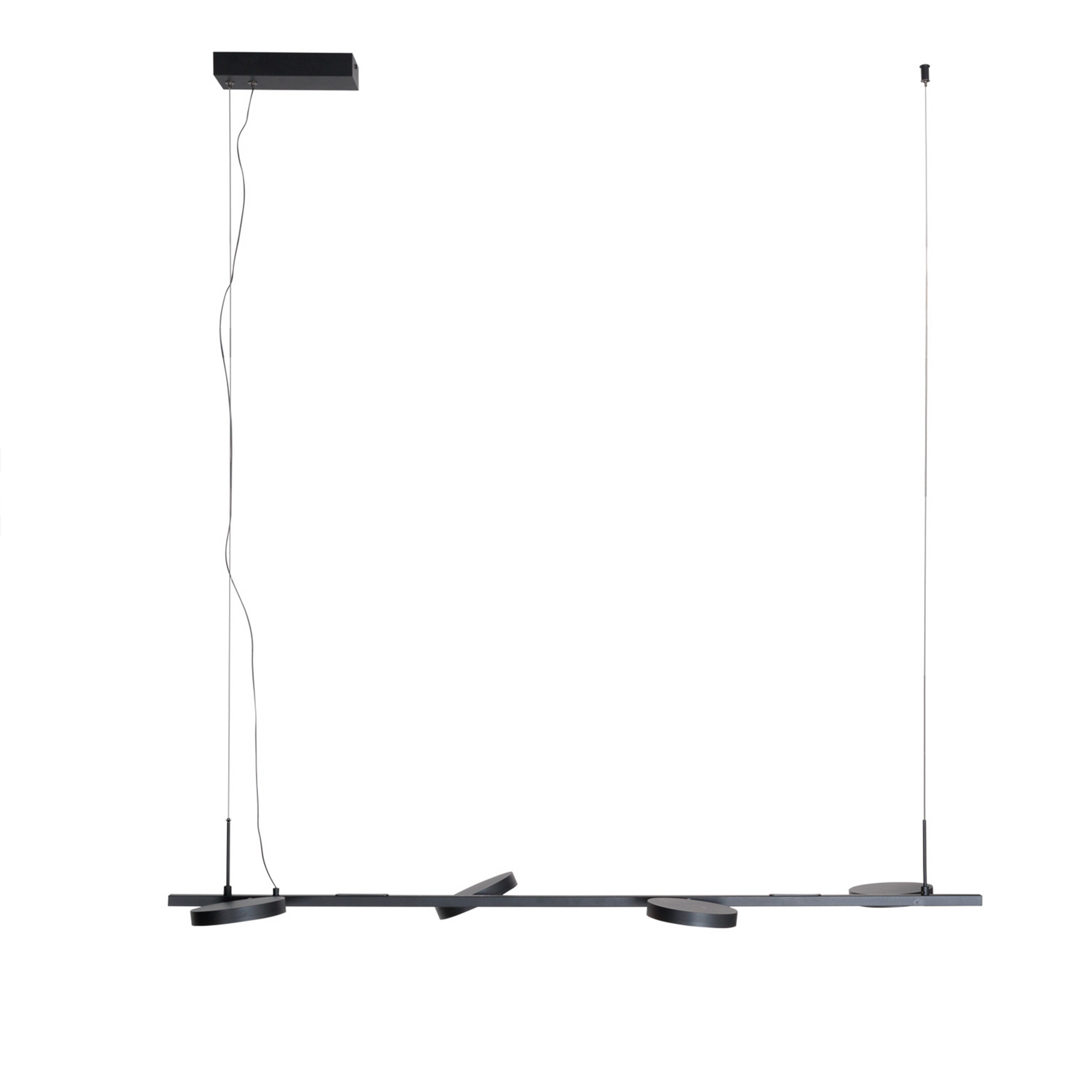 MAXLIGHT IBIZA IV P0529 pakabinamas juodas LED šviestuvas su keturiais cilindro formos šviesos šaltiniais – modernus šviestuvas virtuvei ar valgomajam