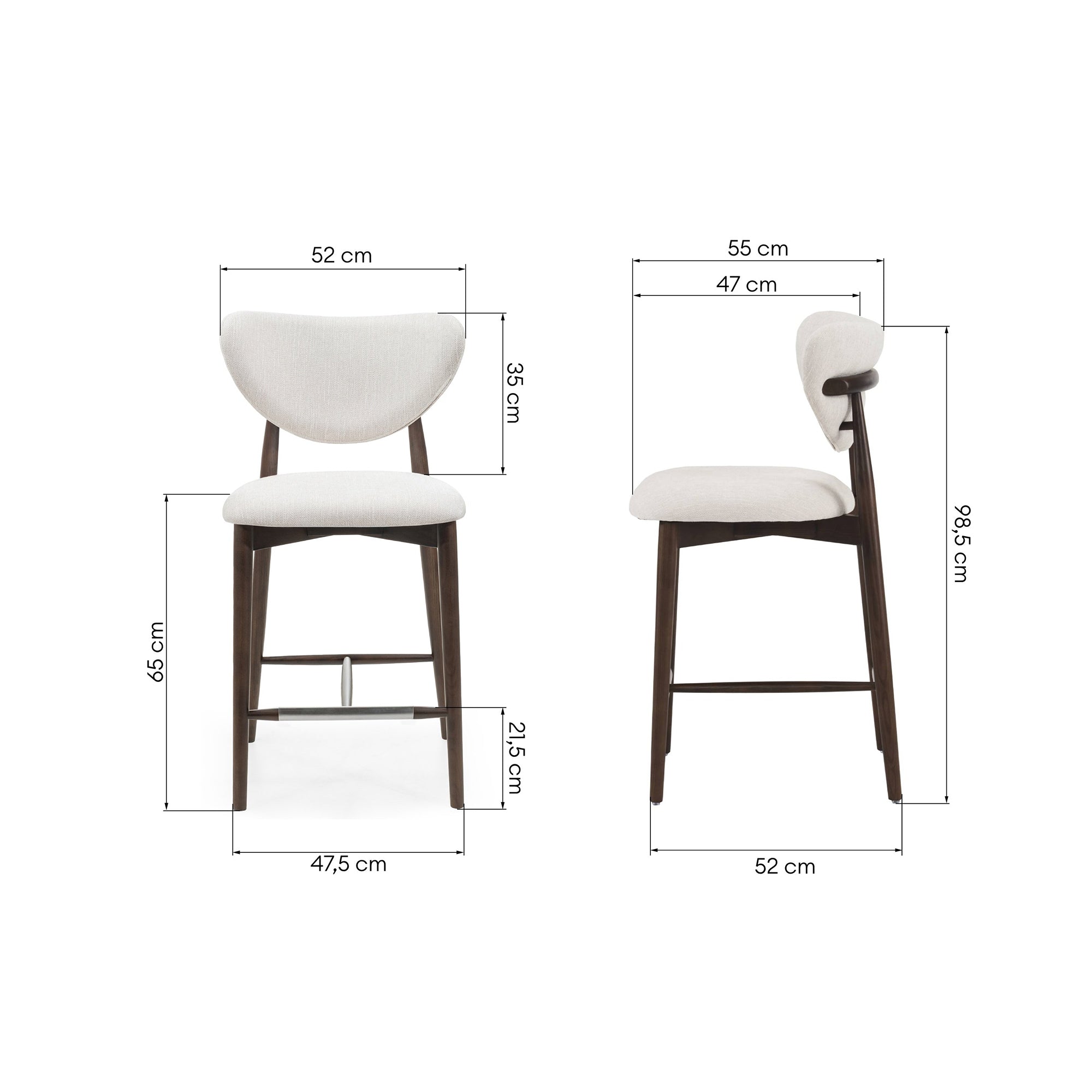 Pusbario kėdė MENI 65 cm