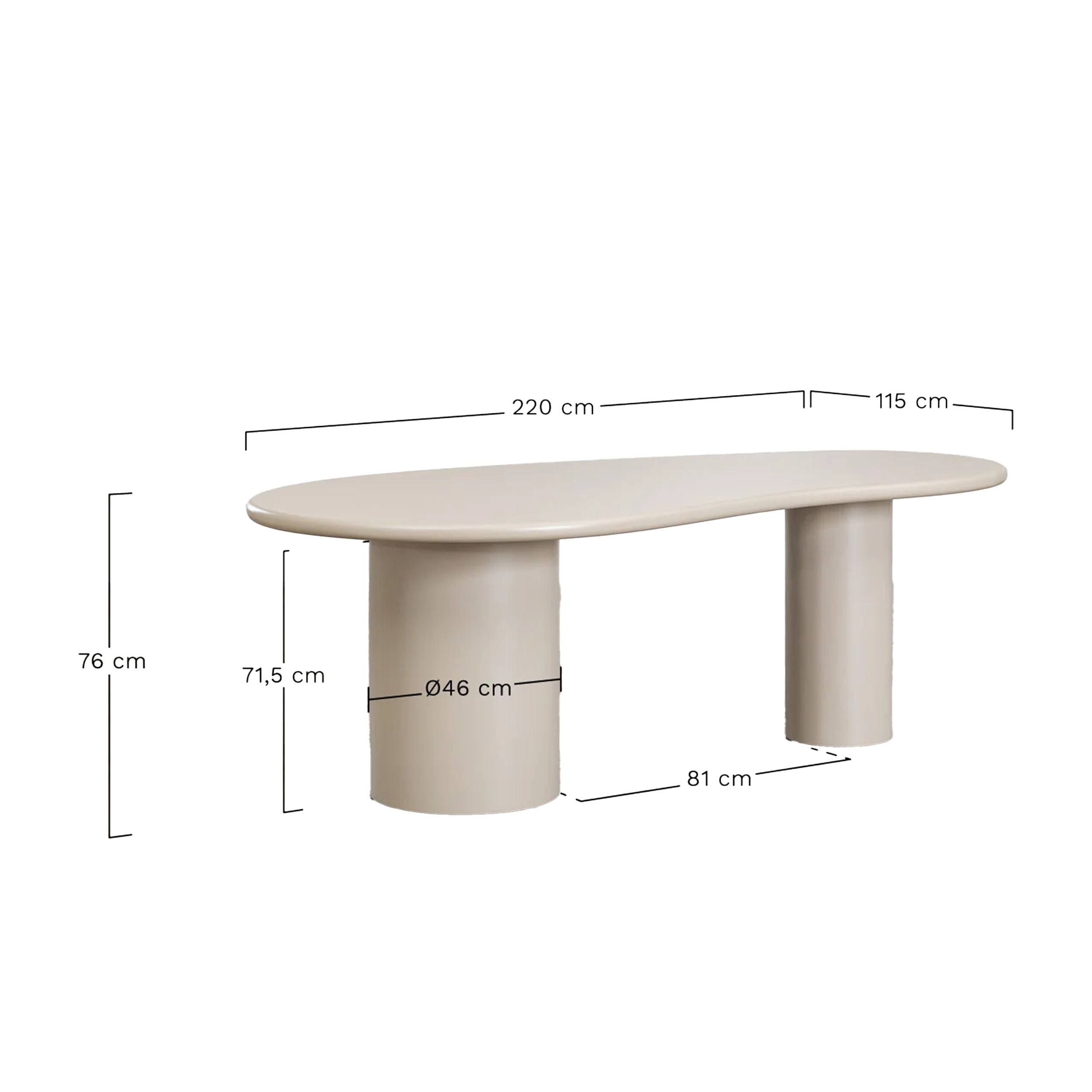 Stalas DEVON 220 × 115 cm