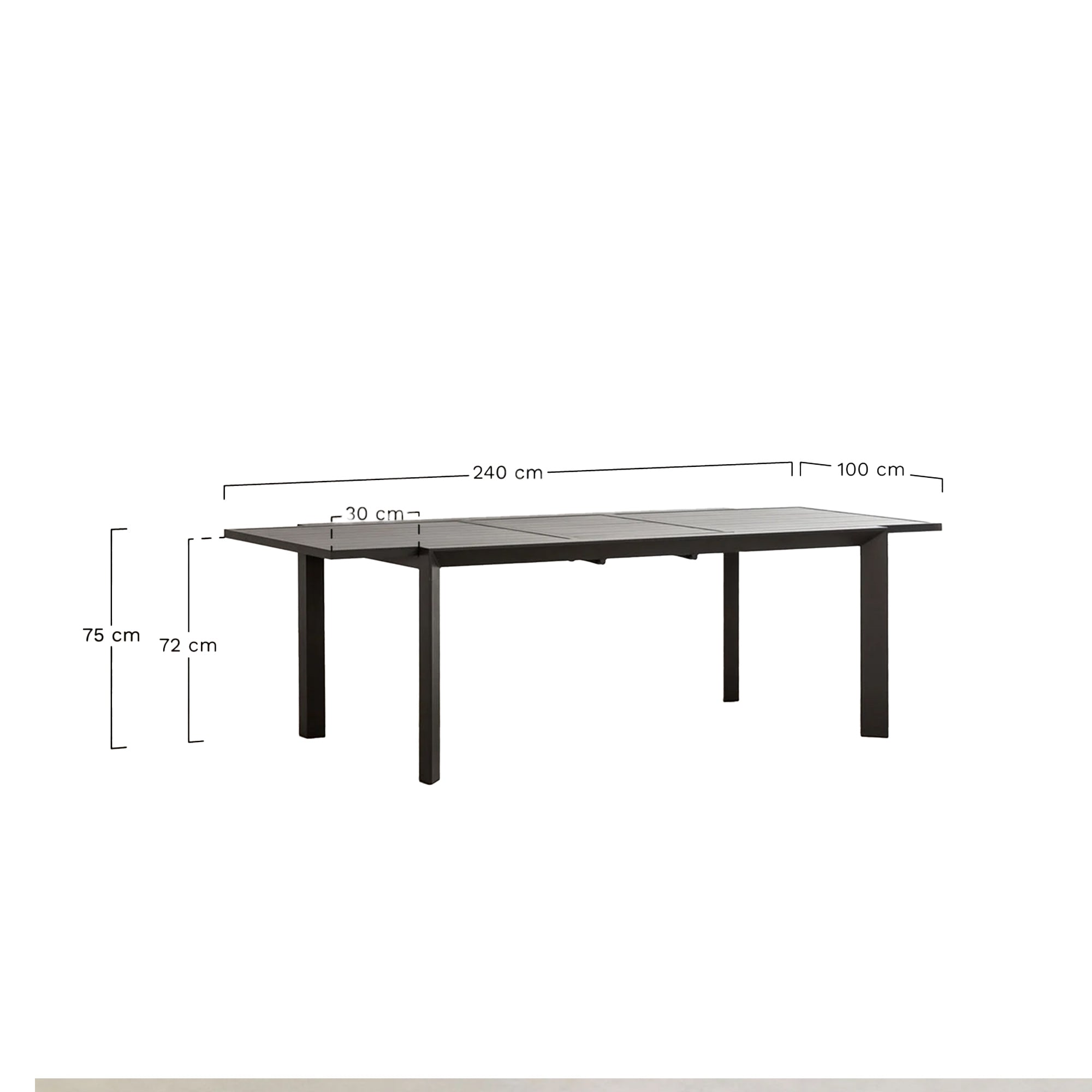 TAMRIS išskleidžiamas stalas 180-240x100 cm