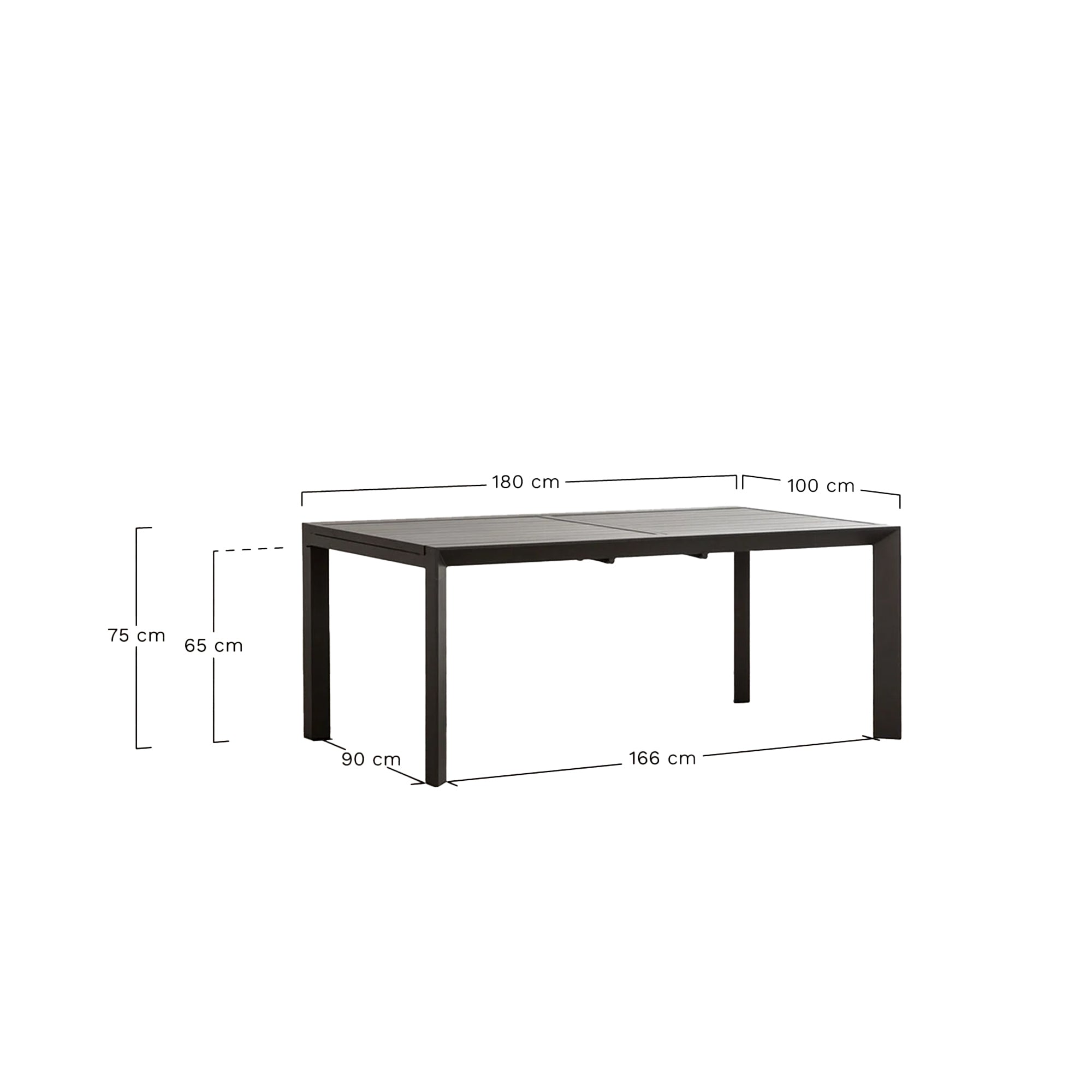 TAMRIS išskleidžiamas stalas 180-240x100 cm