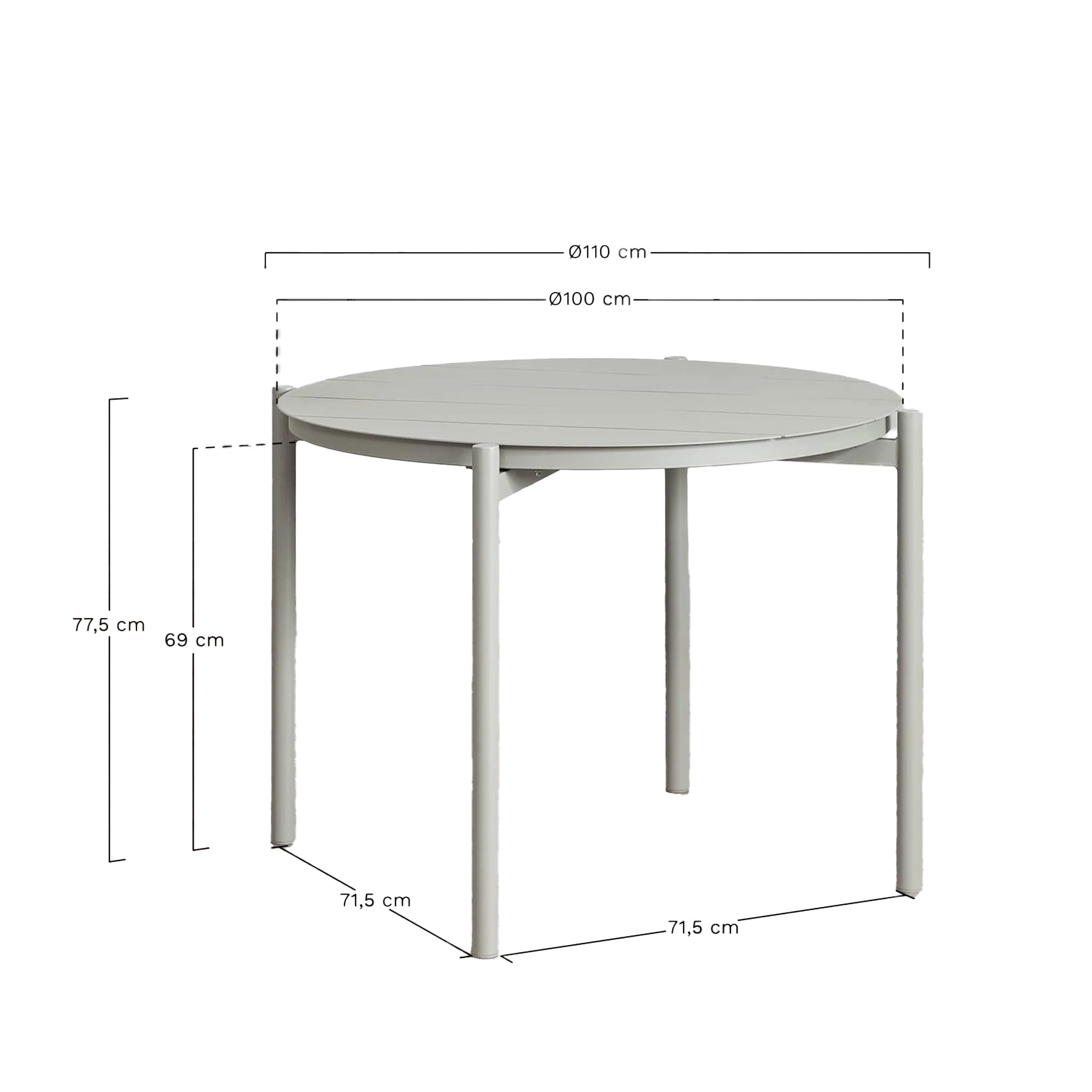 TONE stalas Ø110 cm