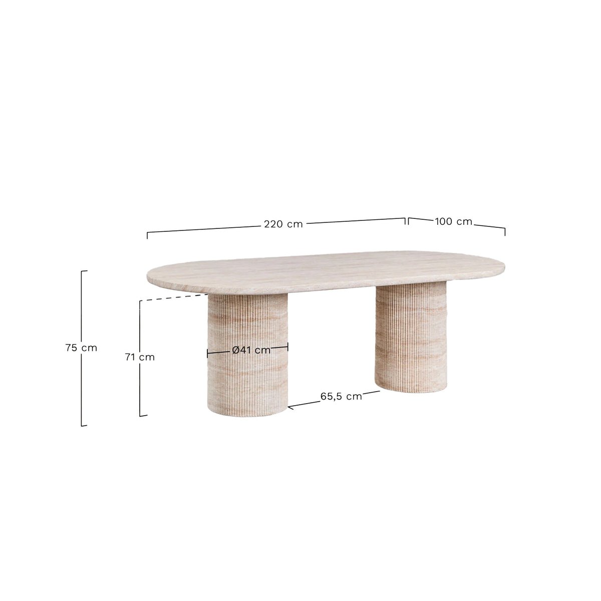 Stalas TRAVERTINE 220x100 cm