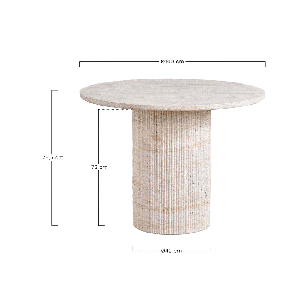 Stalas TRAVERTINE Ø 100 cm