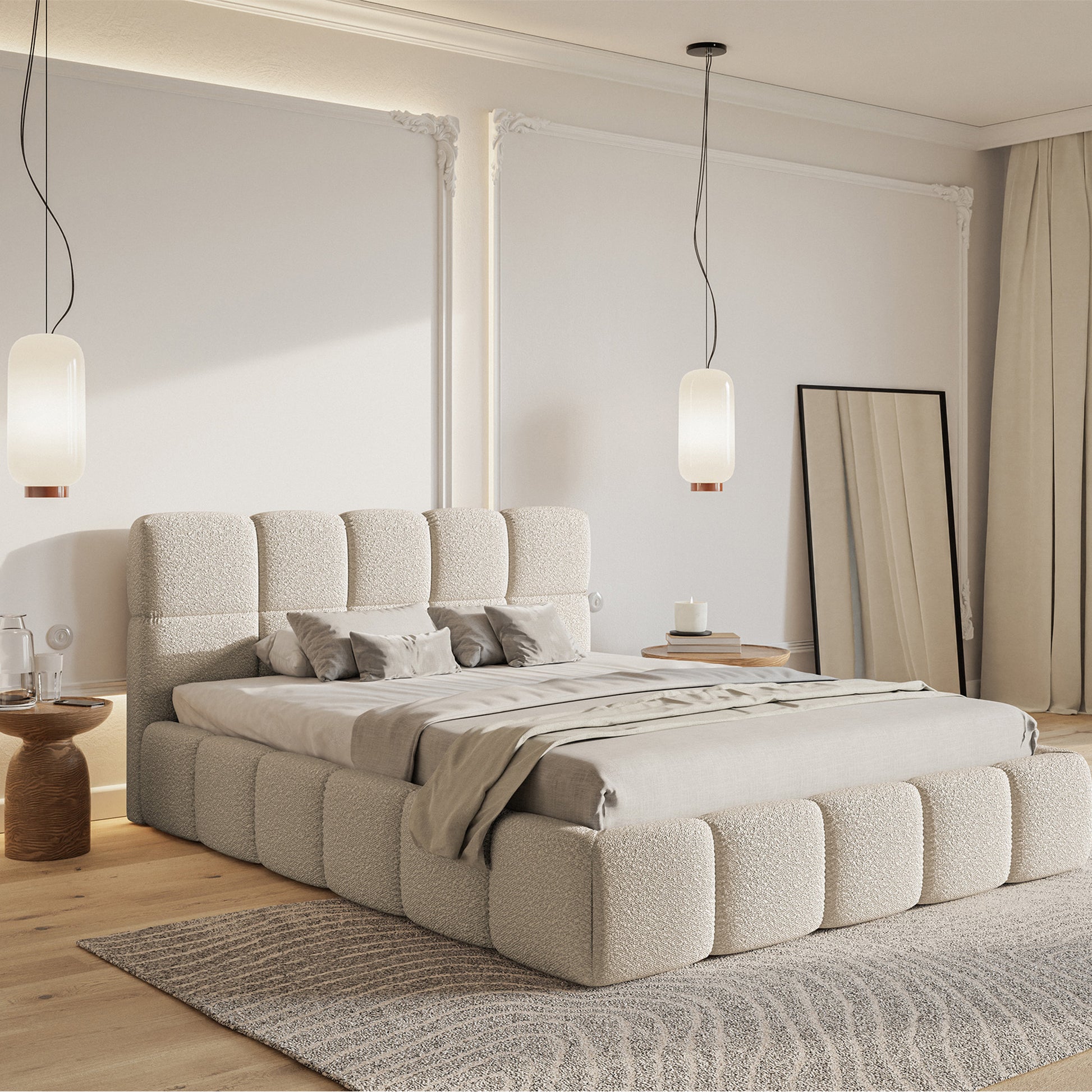 Miegamojo lova UTMA Bouclé audinys