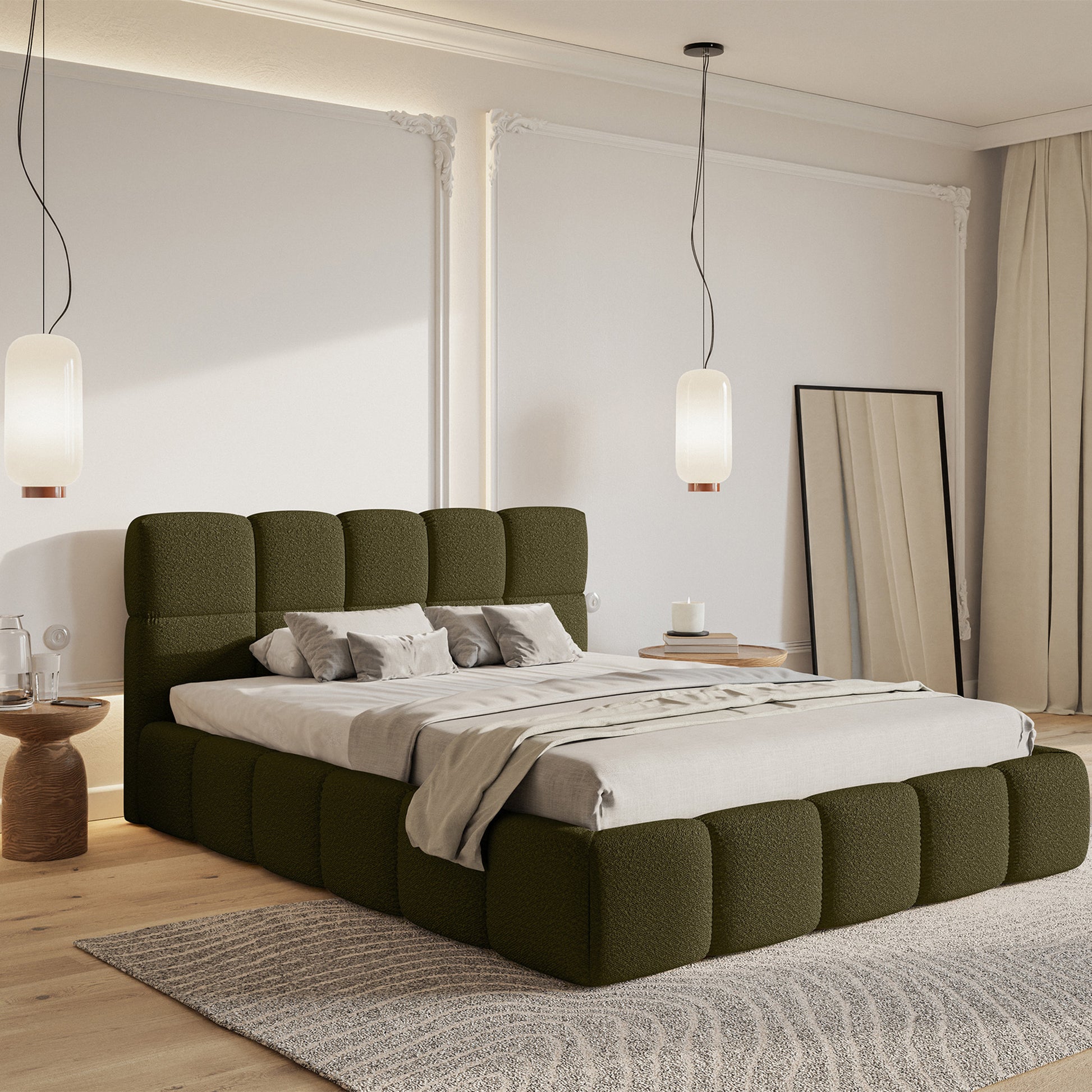 Miegamojo lova UTMA Bouclé audinys