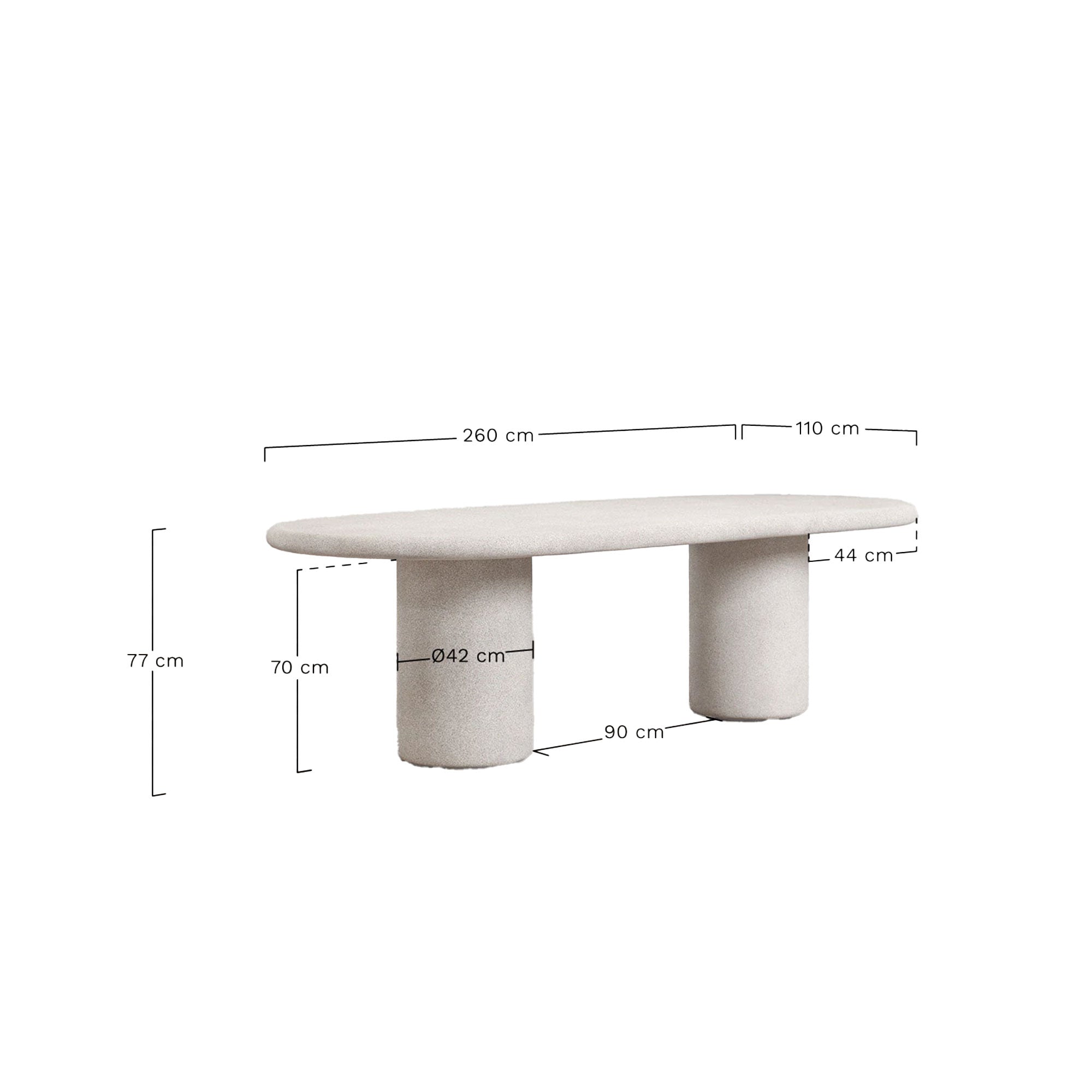 Stalas SAND MELLI 260x110 cm
